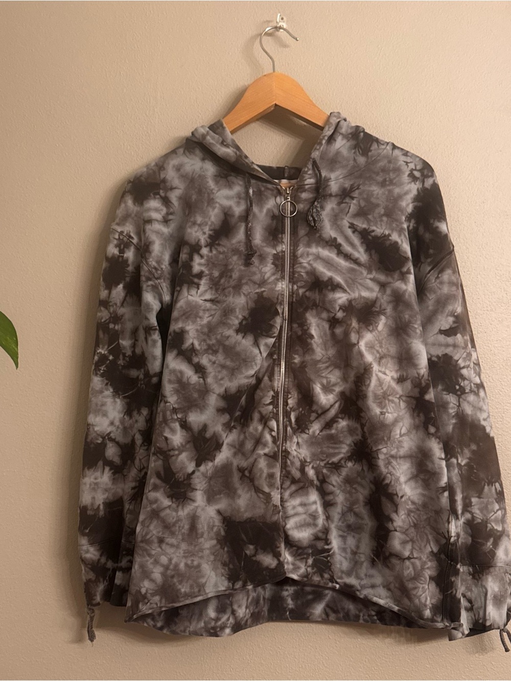 FITIGUES Vintage America Tie-Dye Zip Hoodie